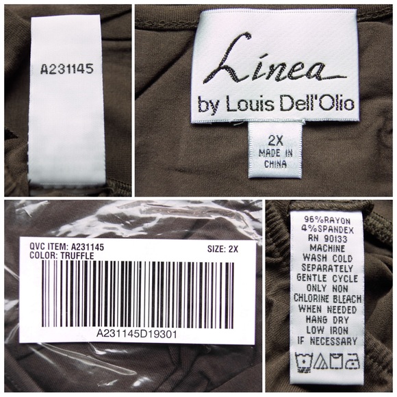 Linea by Louis Dell'Olio V-neck Shirring Detail Bodysuit, NWT 2X Truffle A231145 - Picture 7 of 11